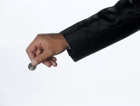 hand with coin (currency)の写真素材