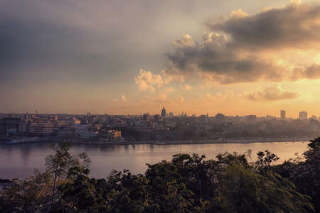 Sunset view of the Chao Phraya River in Bangkok, Thailandの写真素材
