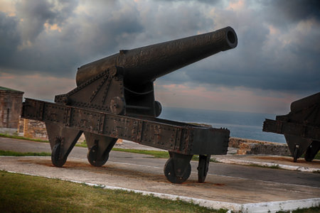 Cannon in the fortress of St. Augustine, Florida, USAの写真素材