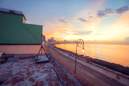 Sunset at the seaside of Pattaya city, Thailand.の写真素材