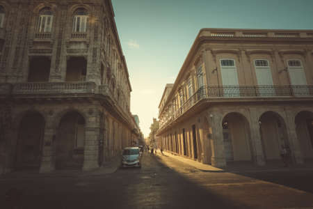 Street view in the old town of Catania, Sicily, Italyの写真素材