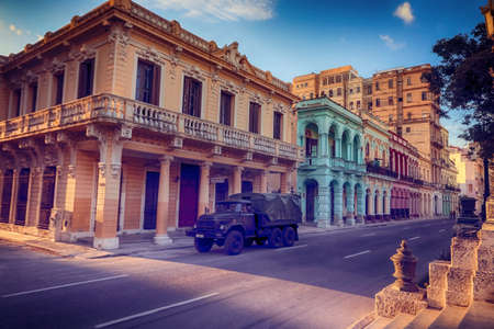 Old buildings in Havana, Cuba.の写真素材