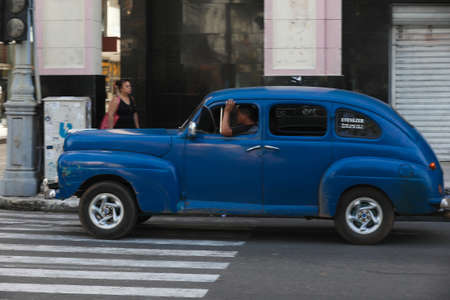 car is seen in the city of Salvador.の写真素材