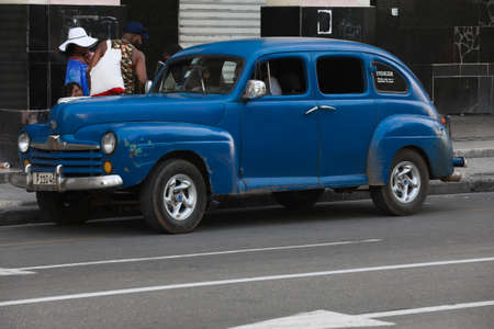 old car is seen in the city of Salvador.の写真素材