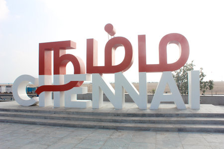 namma chennai selfie spot,chennai,marina beach,madrasindia asiaのeditorial素材