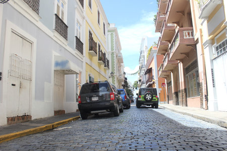 Street in old San Juan, Puerto Ricoのeditorial素材