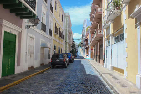 Street in old San Juan, Puerto Ricoのeditorial素材