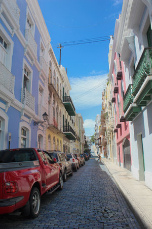Street in old San Juan, Puerto Ricoのeditorial素材