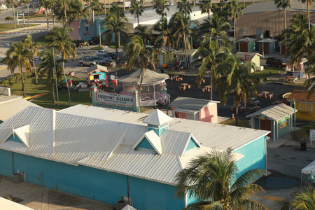 Aerial view of Freeport Port Lucaya on Grand Bahama Islandのeditorial素材