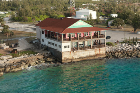 Aerial view of Freeport Port Lucaya on Grand Bahama Islandのeditorial素材