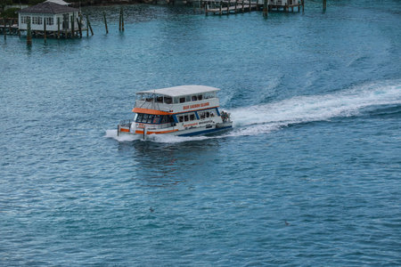 Blue Lagoon Island Dolphin Tour Boat in the Nassau Cruise Port Harbourのeditorial素材