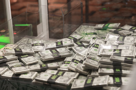 casino claw machine on a cruise linerの写真素材