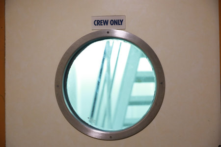Front view crew only access at cruise ship