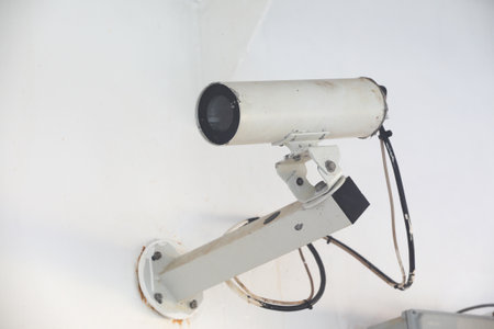 CCTV security camera installed in ship board for monitoring and surveillance