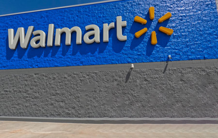 Florida / USA - April 21 2022: Walmart Inc. is an American multinational retail corporation that operates a chain of hypermarkets, discount department stores, and grocery stores.のeditorial素材