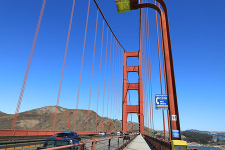 The iconic famous Golden Gate bridge over san francisco bay and Pacific Ocean, California.の写真素材