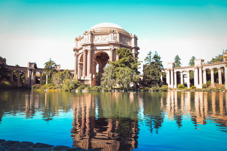 Palace of Fine Arts, Marina District, San Franciscoの写真素材