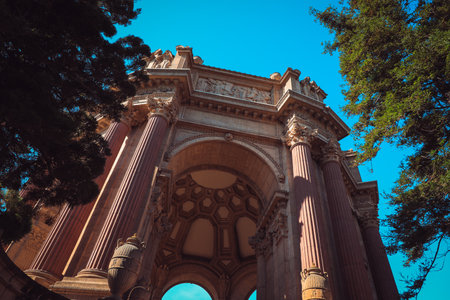 Palace of Fine Arts, Marina District, San Franciscoの写真素材