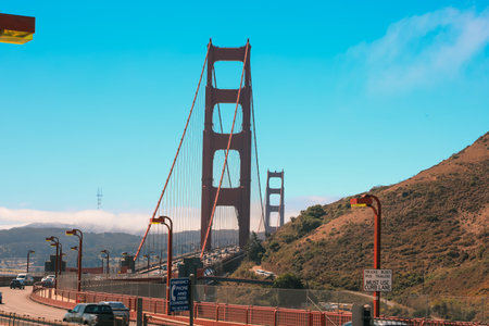 The iconic famous Golden Gate bridge over san francisco bay and Pacific Ocean, California.の写真素材
