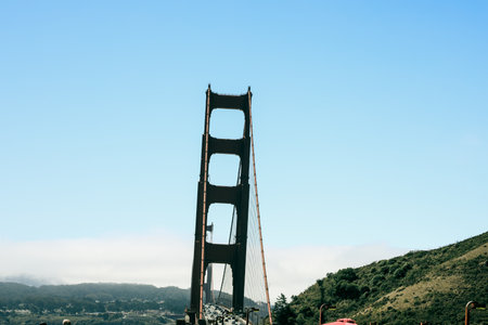The iconic famous Golden Gate bridge over san francisco bay and Pacific Ocean, California.
