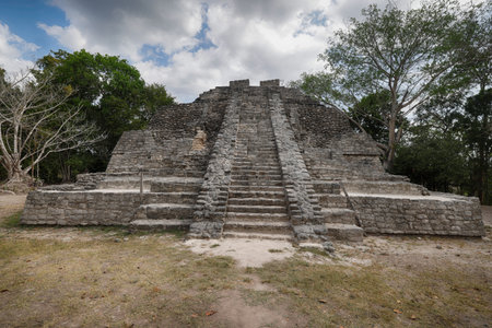 Chacchoben Myan ruins early city at the Cruise destination Costa Maya Mexico in Central America is a popular stopの写真素材