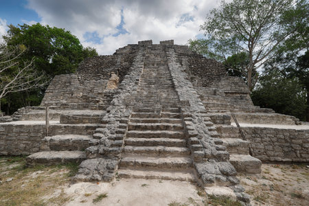 Chacchoben Myan ruins early city at the Cruise destination Costa Maya Mexico in Central America is a popular stopの写真素材