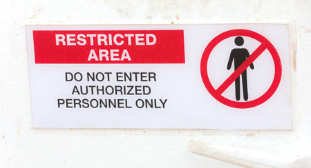 Restricted Area Authorized Personnel Only Symbol Sign, Vector Illustration, Isolate On White Background Label.の写真素材
