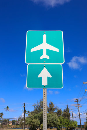 Airplane Travel Sign in  hawaiiの写真素材