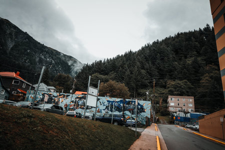 Front Street in downtown Juneau, the capital city of Alaska, USA