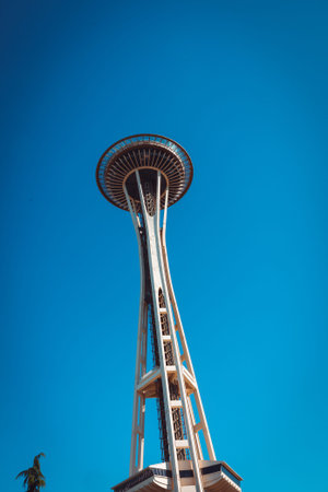 Seattle, Washington, USA - AUGUST 11, 2025: Space Needle observation tower. Seattle architectural...