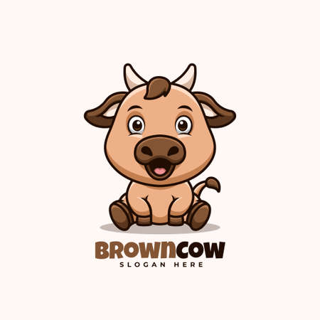 Cute Fox Sitting Cartoon Kawaii Creative Mascot Logoのイラスト素材