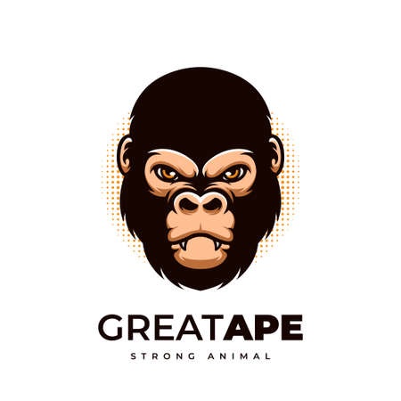 Great Ape Creative Cartoon Logo Design Monkey Chimpanzeeのイラスト素材