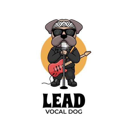 Angry Bear Creative Cartoon Logo Illustration Designのイラスト素材