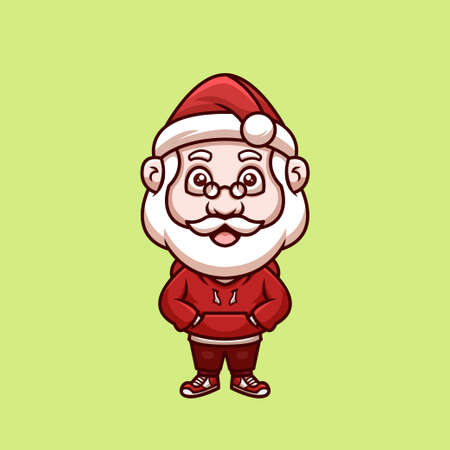 Santa Pajama Creative Christmas Cartoon Characterのイラスト素材