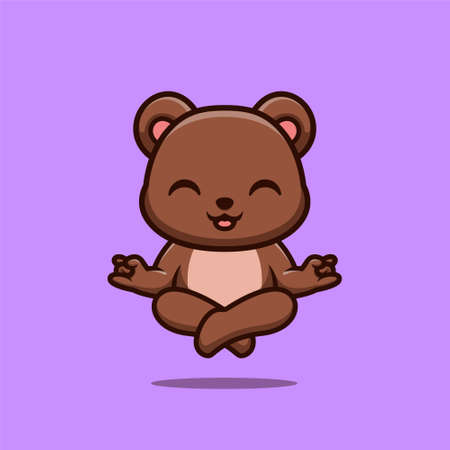 Bear Sitting Sad Cute Creative Kawaii Cartoon Mascot Logoのイラスト素材