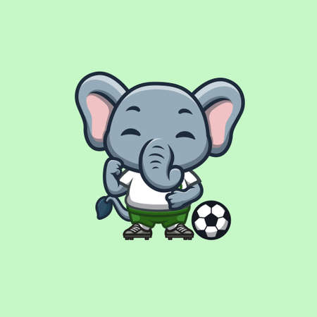 Elephant Basketball Cute Creative Kawaii Cartoon Mascot Logoのイラスト素材