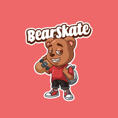 Bulldog Enthusiast Creative Cartoon Mascot Logoのイラスト素材