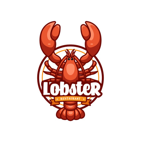 Lobster Sea Food Cartoon Creative Logoのイラスト素材