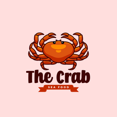 The Crab Sea Food Cartoon Creative Logoのイラスト素材