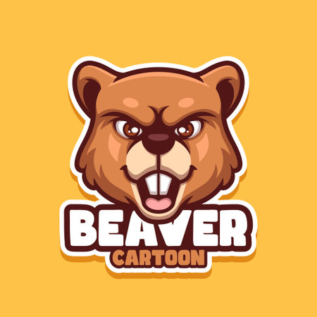 Beaver Creative Cartoon Mascot Logo Designのイラスト素材