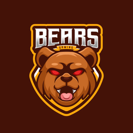 Bears Esport Cartoon Creative Mascot Logoのイラスト素材