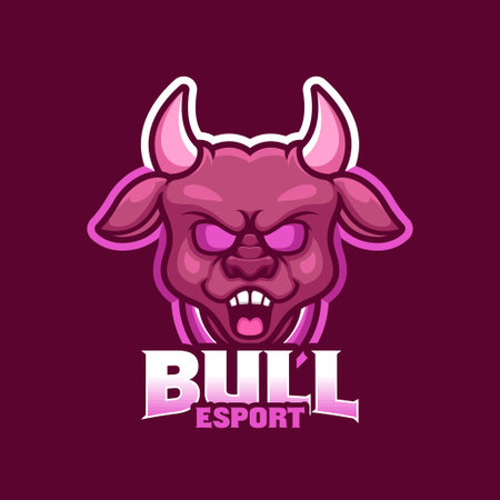 Creative Bull Strong Esport Mascot Logoのイラスト素材