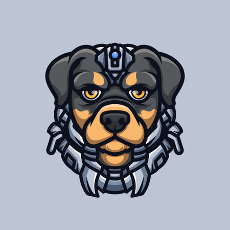 Cyborg Rottweiler Animal Robot Illustration Cartoonのイラスト素材