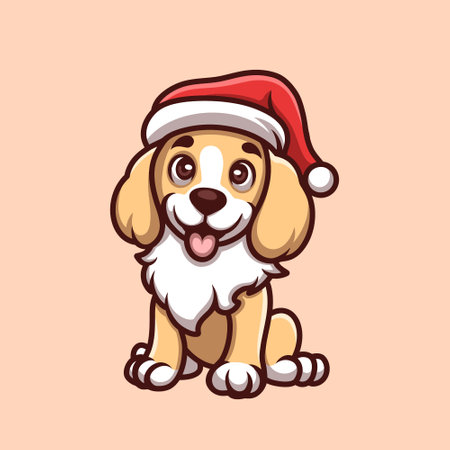 Christmas Dog Creative Cartoon Illustrationのイラスト素材