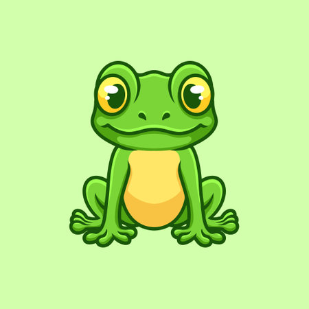 Sitting Frog Creative Cartoon Illustrationのイラスト素材