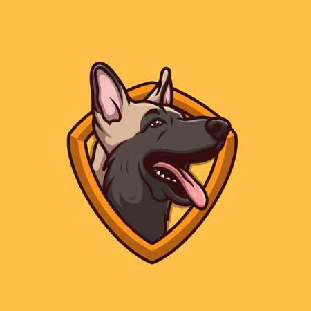 German Sherphed Creative Cartoon Illustrationのイラスト素材