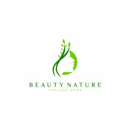 Vector illustration of a combination of face and leaf logos to create a natural feel.のイラスト素材