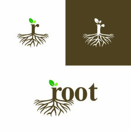 Illustration Vector Graphic tree roots with the letter R at the beginningのイラスト素材