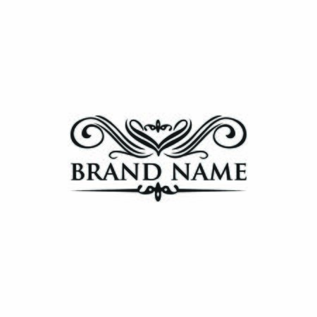 Calligraphic elegant line art logo design. Business sign for Royalty, Boutique, Cafe, Hotel, Heraldic, Jewelry, Wine. Vector illustrationのイラスト素材