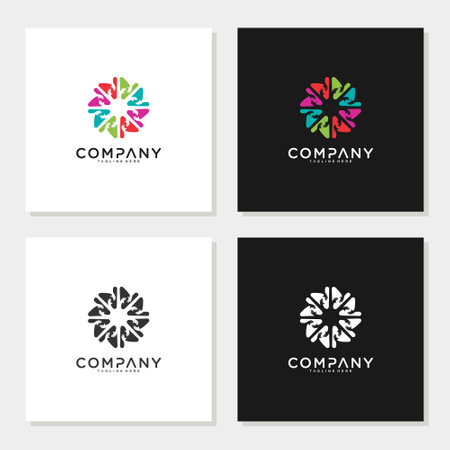Two Hands Logo Design editableのイラスト素材